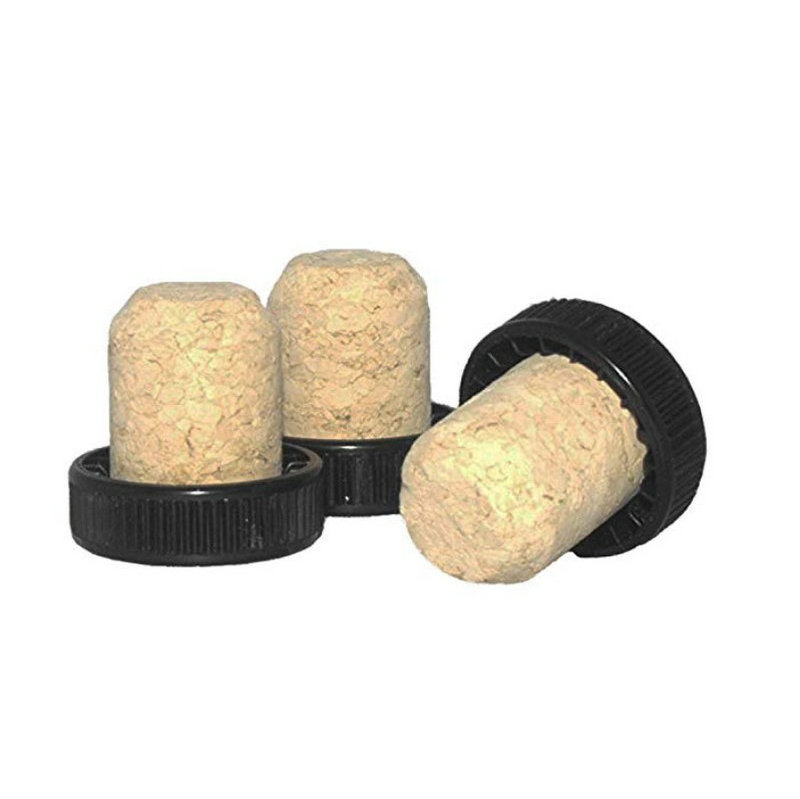 Avertan custom T-Shape Tasting Agglomerated wine bottle stopper Cork with Black Plastic Top