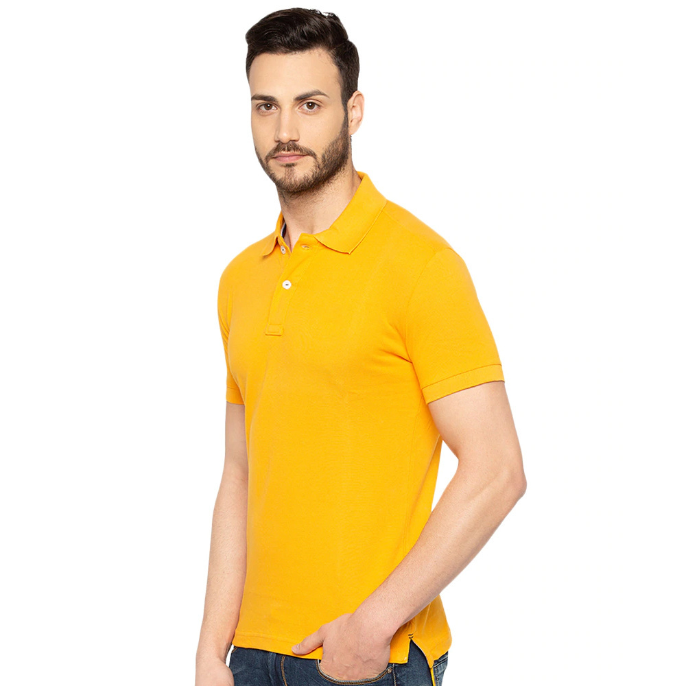 High Quality Custom Own Logo Yellow Color Polo T Shirt Raglan Style Street Wear Polo T Shirt With OEM