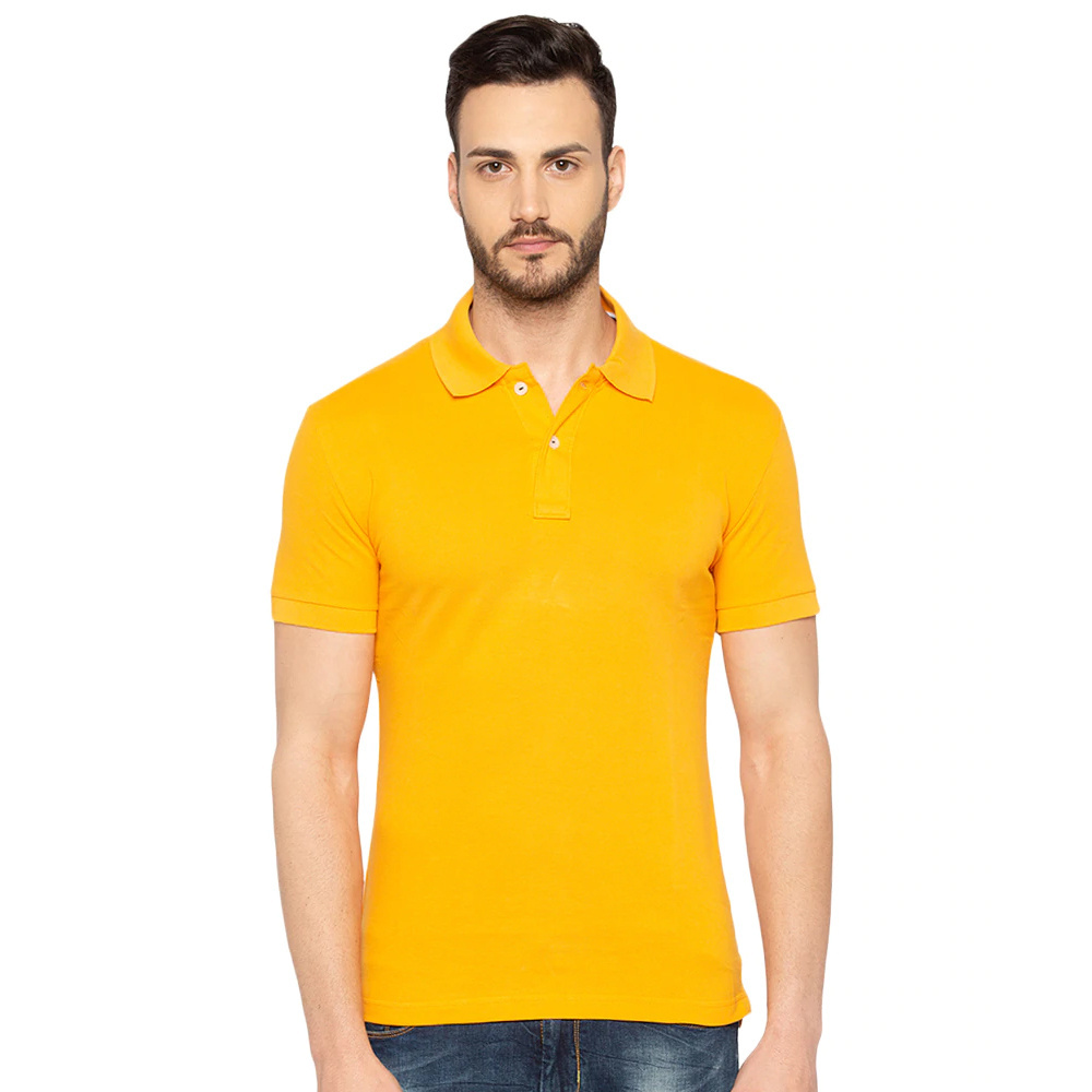 High Quality Custom Own Logo Yellow Color Polo T Shirt Raglan Style Street Wear Polo T Shirt With OEM