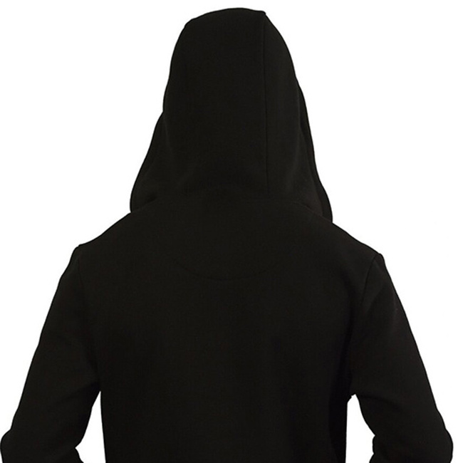 Gym Workout Wear Hoodies For Men Zipper Up Side Pockets Black Color With Embroidery Design