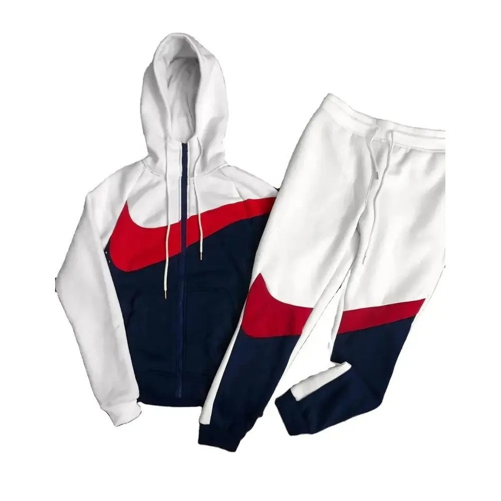 Custom High Quality Heavy Cotton Hoodie And Sweatpants Set Men Puff Printing Men Stack Tracksuits For Men