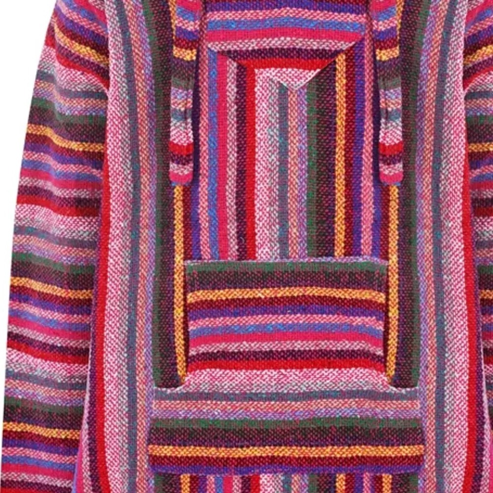 Custom Wholesale Poncho Rasta Sweatshirt Pullover Jerga Tactical Sweaters Hemp For Men 5Xl Rug Mexican Wool Baja Hoodie