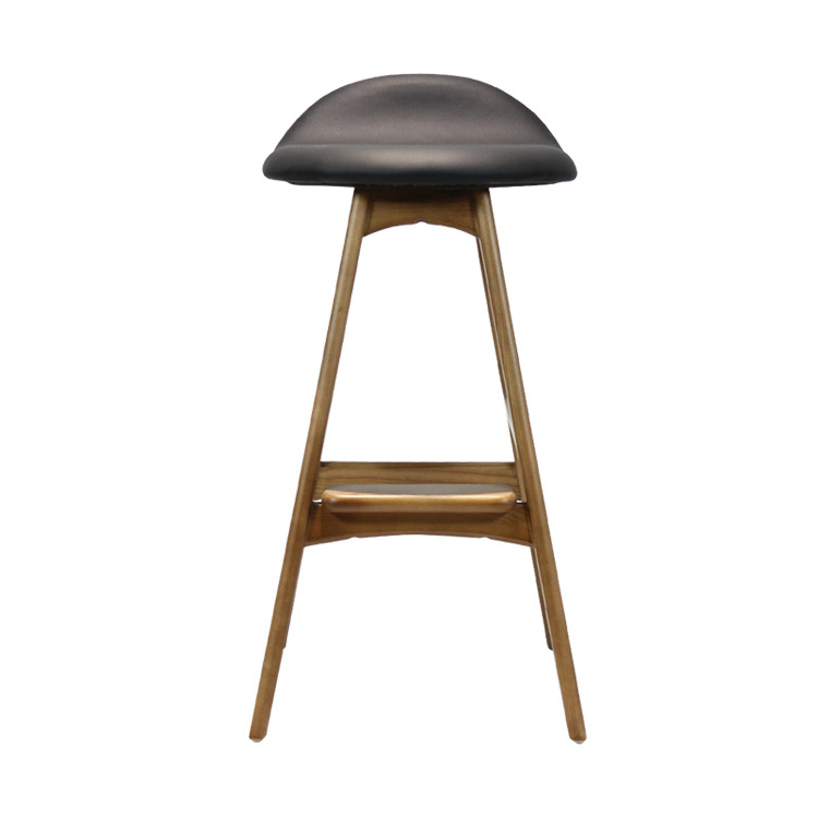 Nordic Design creative Bar Chairs Modern High Stool Bar Stools Leather With Solid Wood Chair For Hotel Bar Coffee Room