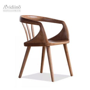 Modern creative design Nordic solid wood bentwood wooden dining chair walnut Japanese oak wooden chairs for cafe restaurant