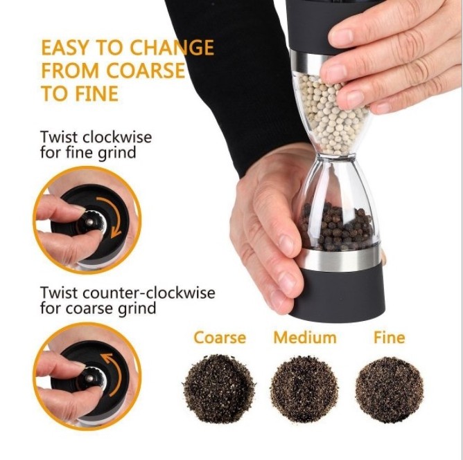 Disposable Transparent Plastic Black Custom Plastic Spices Sea Salt Pepper Grinder