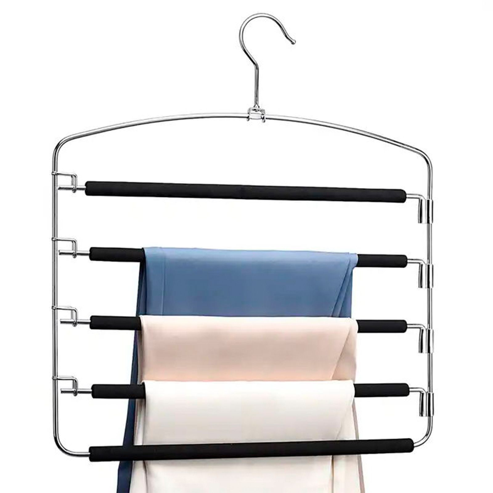 Magic Pants Hangers Space Saving For Closet Multiple Layers Multifunctional Uses Rack Organizer For Trousers Scarves Slack