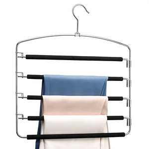 Magic Pants Hangers Space Saving For Closet Multiple Layers Multifunctional Uses Rack Organizer For Trousers Scarves Slack