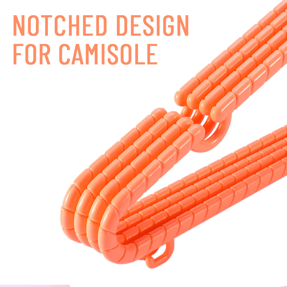 Custom Flexible Light Pp Non-Slip Orange Thick Plastic Hangers For Clothes