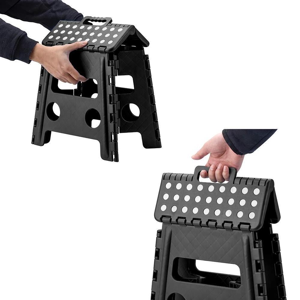 Folding Step Stool - 13 inch Height Premium Heavy Duty Foldable Stool for Adults, Kitchen Garden Bathroom Stepping Stool