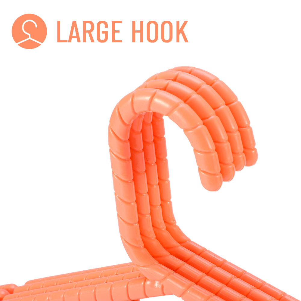 Custom Flexible Light Pp Non-Slip Orange Thick Plastic Hangers For Clothes