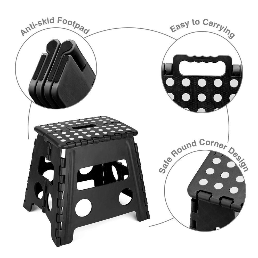 Folding Step Stool - 13 inch Height Premium Heavy Duty Foldable Stool for Adults, Kitchen Garden Bathroom Stepping Stool