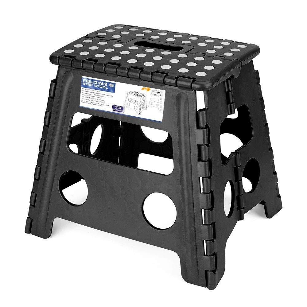 Folding Step Stool - 13 inch Height Premium Heavy Duty Foldable Stool for Adults, Kitchen Garden Bathroom Stepping Stool