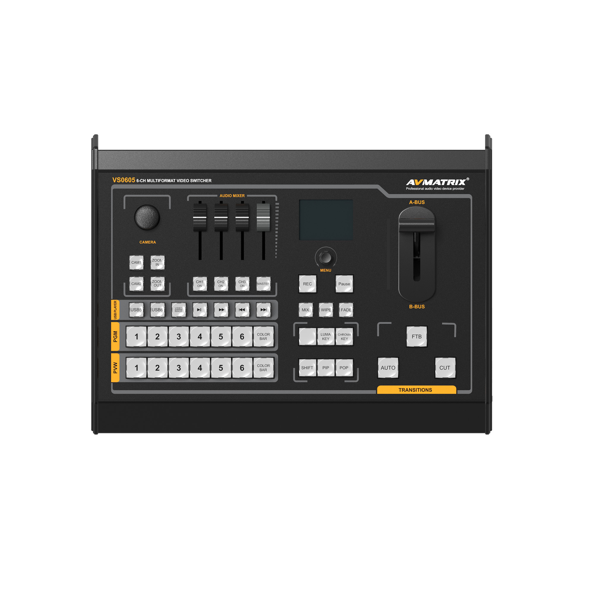 AVMATRIX VS0605U 6CH SDI/HDMI Input Multi-format Remote PTZ Camera Control Streaming Broadcasting Live Production Video Switcher