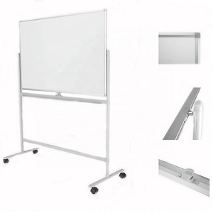 Double Sided Mobile Magnetic Dry Erase Writing White Board with Movable Metal Castors for School and Classroom