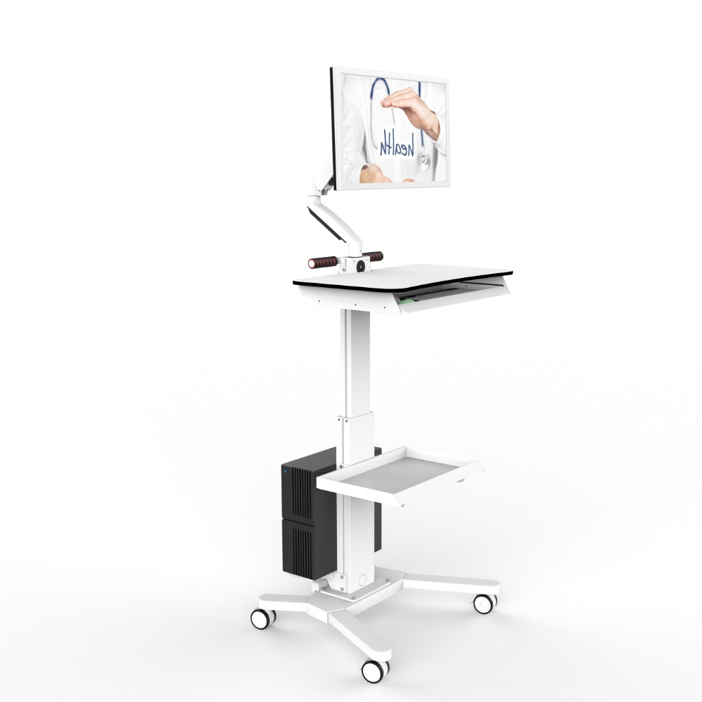 Medical Tablet Trolley Medical Computer Cart for Medical Workstation Cart Laptop Cart With Cpu Holder