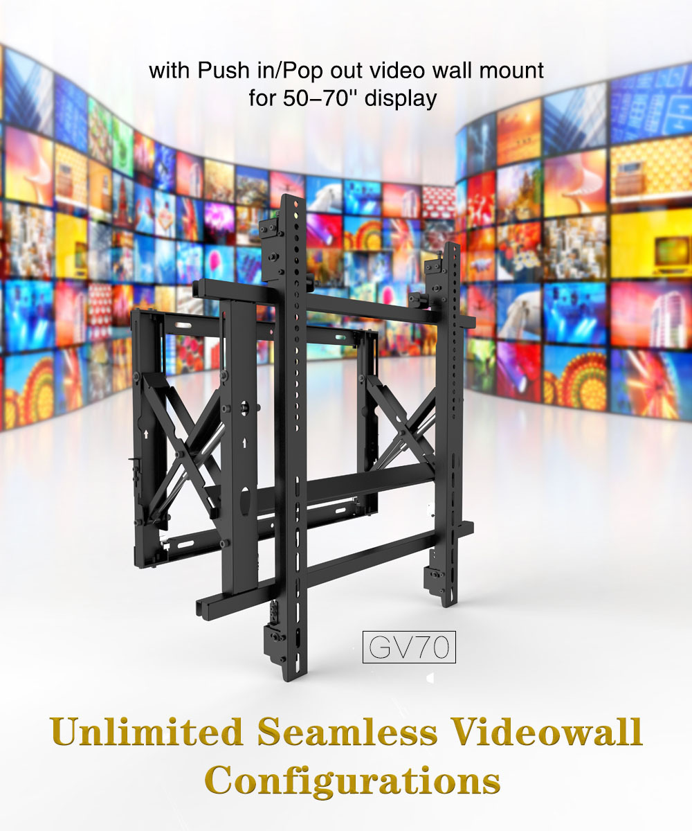 Peacemounts GV-70 Multi screens Monitor LED tv wall mounts TV wall brackets  video wall mount for 32-70 inch