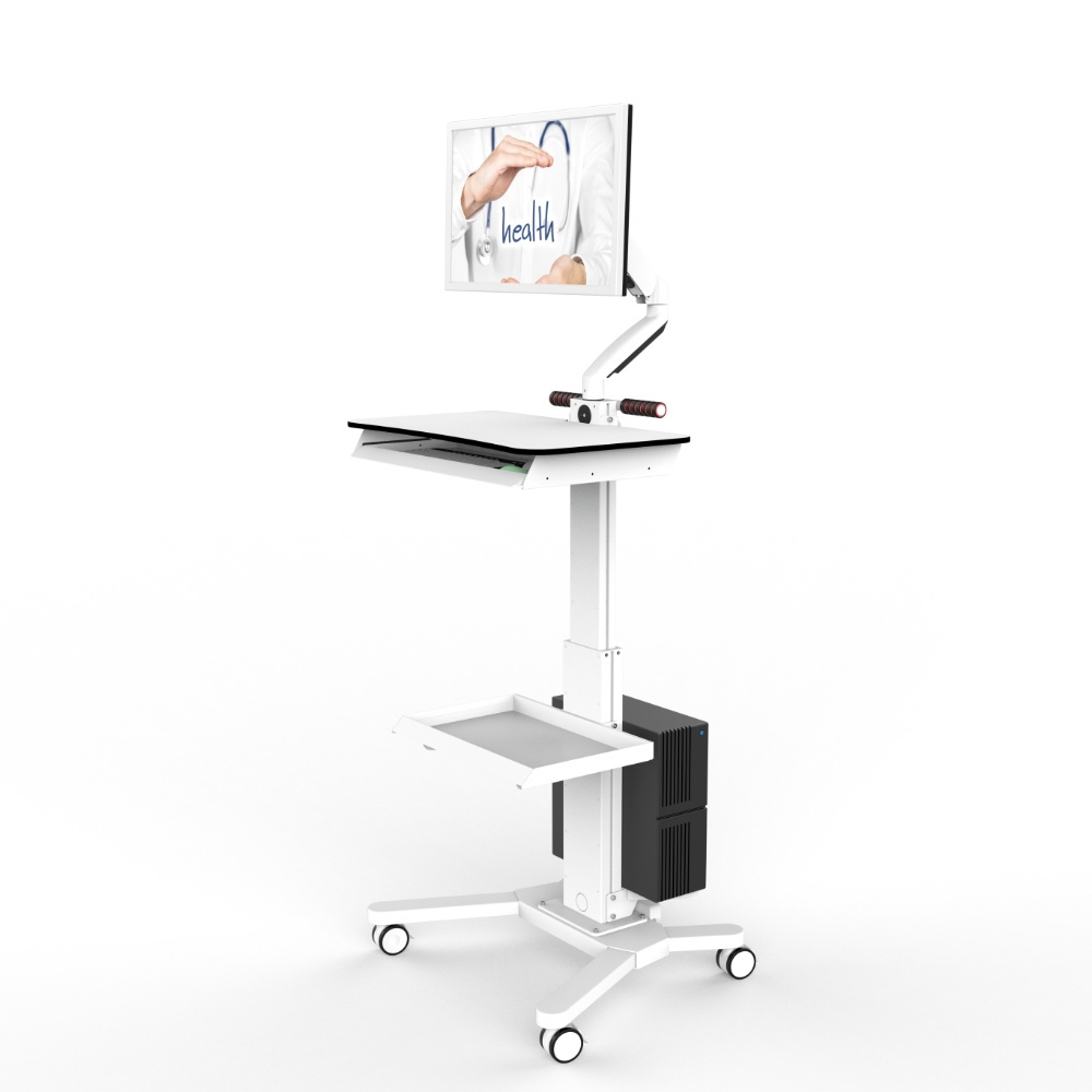 Medical Tablet Trolley Medical Computer Cart for Medical Workstation Cart Laptop Cart With Cpu Holder