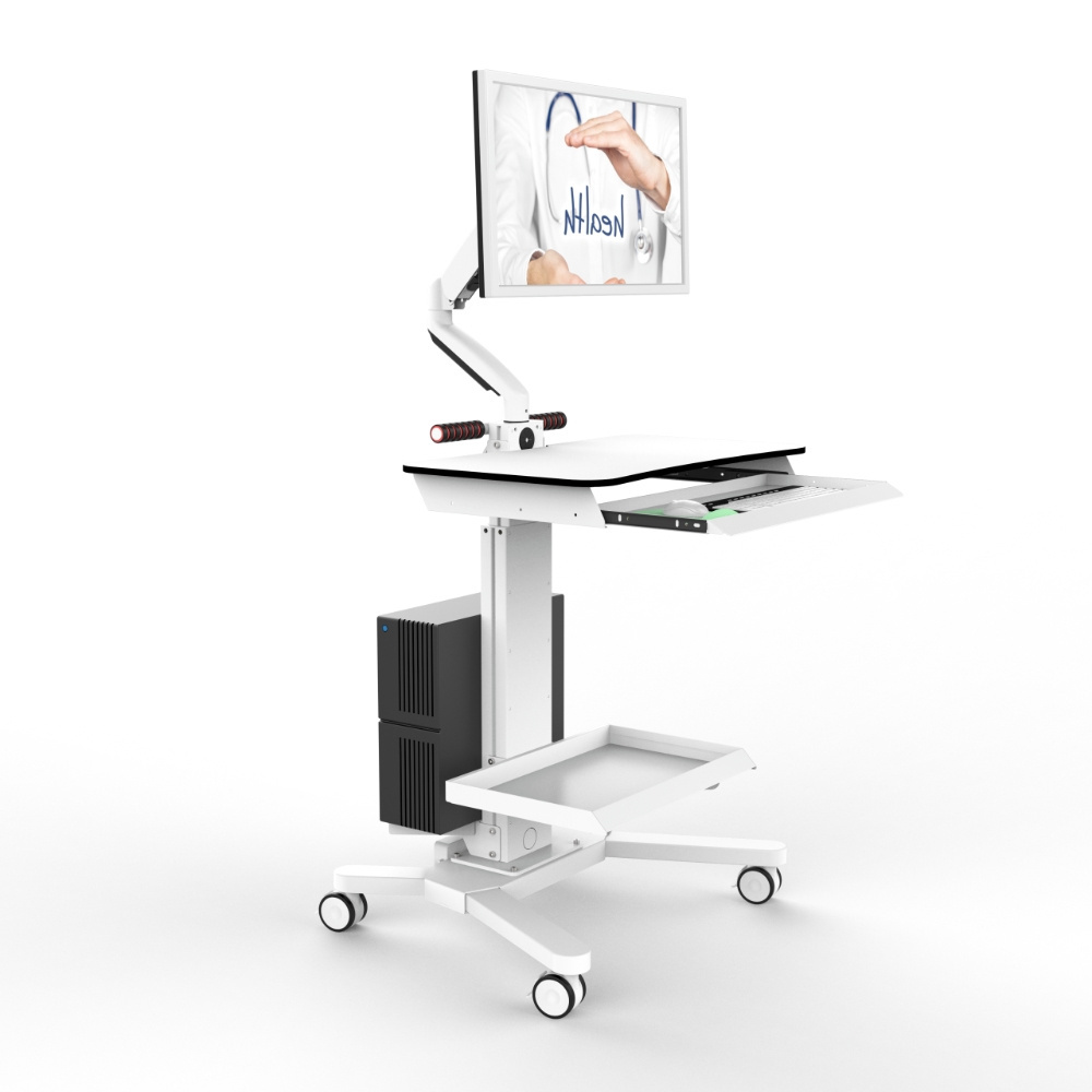 Medical Tablet Trolley Medical Computer Cart for Medical Workstation Cart Laptop Cart With Cpu Holder