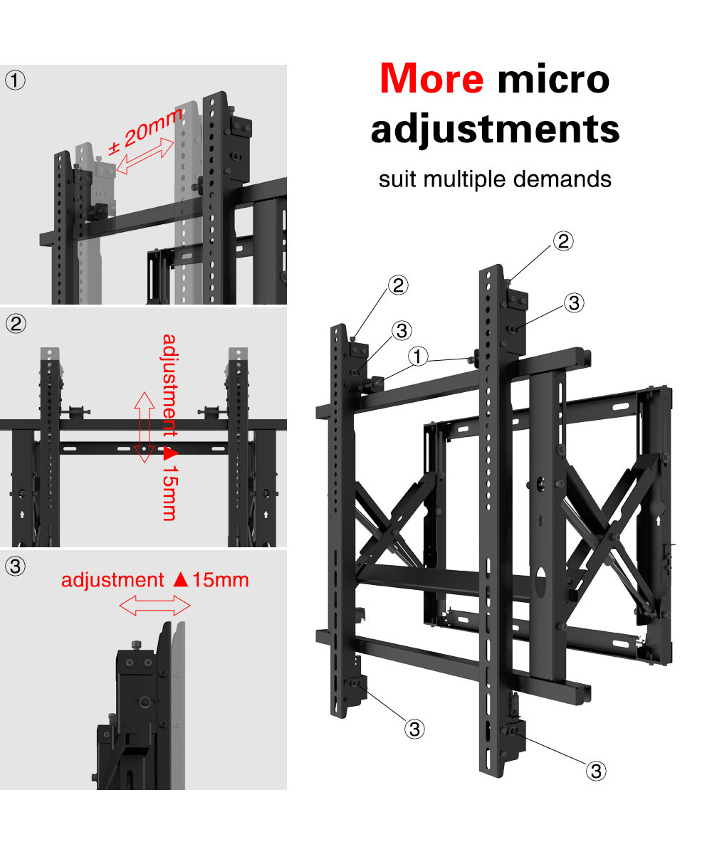 Peacemounts GV-70 Multi screens Monitor LED tv wall mounts TV wall brackets  video wall mount for 32-70 inch