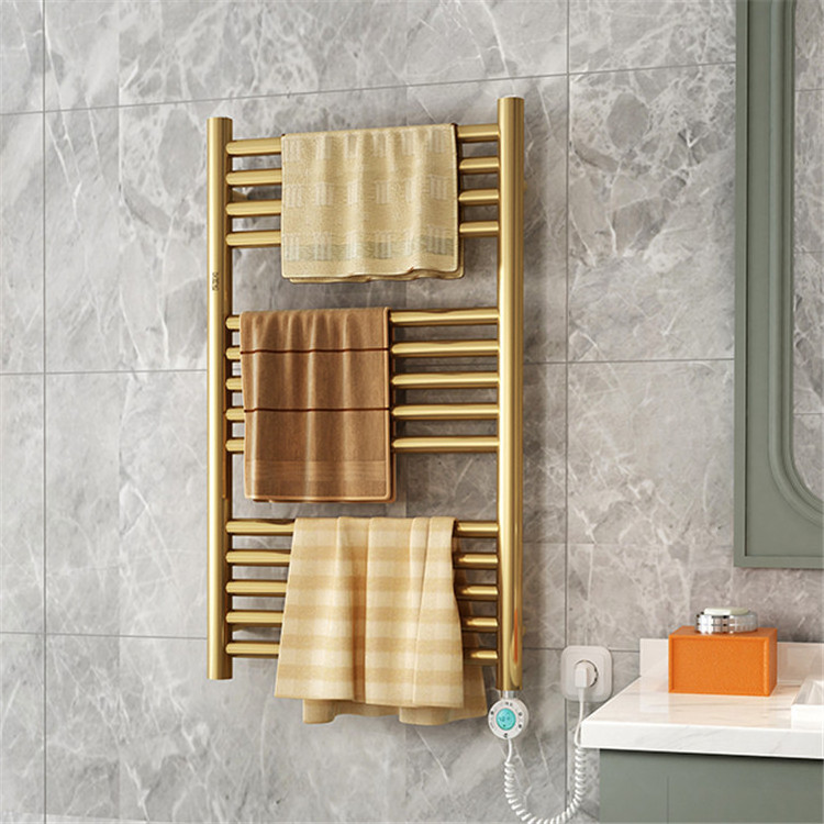 AVONFLOW Golden Bathroom Towel Rack Wall Mounted, Home Towel Shelf 2024 NEW Design Vertical Towel Radiator