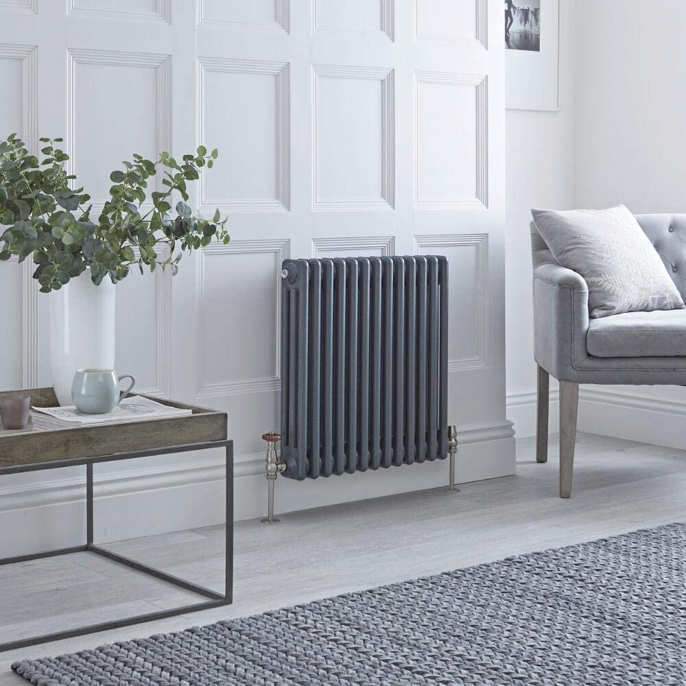 AVONFLOW Traditional Radiator Anthracite Double Vertical Cast Iron Grey Tall Radiator