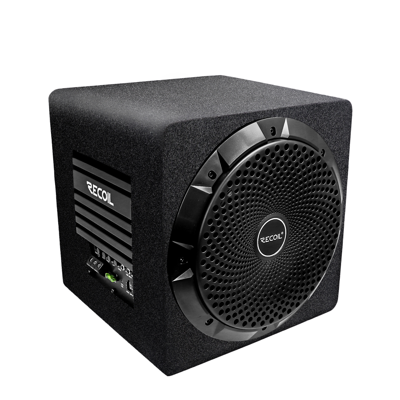 Edge SW10P Car Audio 10 Inch Active Subwoofer with Passive Radiator, Built-in 600W Amplifier, Include Remote Subwoofer Control