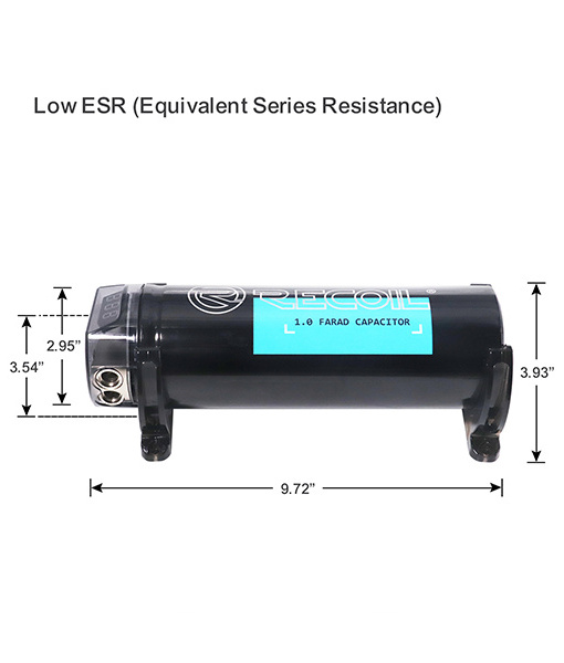 Edge REC1D True 1.0 Farad 20V Car Audio Energy Storage Reinforcement Capacitor with Digital Read-Out and Distribution Block