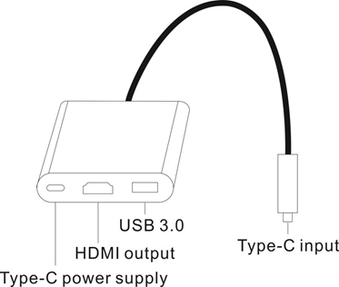 Wholesale Custom USB-C to HDMI Adapter 3 in 1 Male to Female Aluminum shell for Mac Air Pro 4K USB C to HDMI Extender Hub Cable