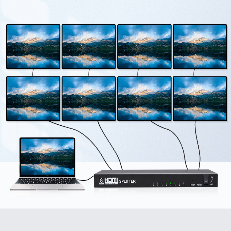 Brand New High Quality HDMI Splitter 1 in 8 out UltraHD Video Switcher 1x8  Shunt Smart EDID HDCP 4K 30hz Hdmi Splitter