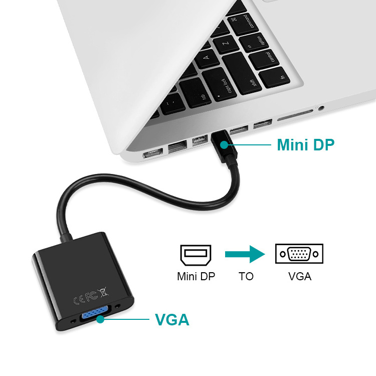 Mini Displayport To Vga Adapter 2 Pack Mini Display Port Dp To Vga Cable Converter Male To Female Adapter