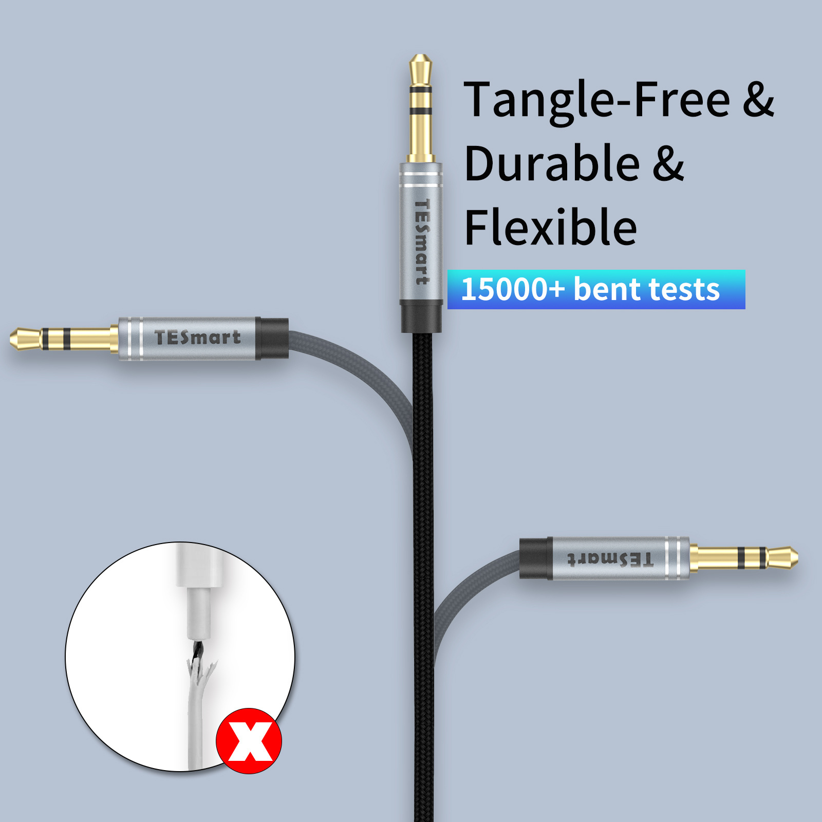 Best Selling 1m 2m 3.5mm aux cord Headphone audio jack cable auxiliar cable 3.5mm male to male Aux Cable