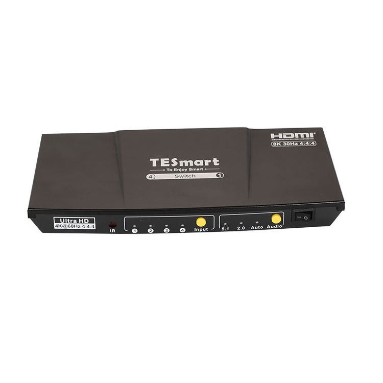 TESmart 4x1 HDMI Switch Support 8K 30HZ HDCP 2.3 S/PDIF L/R Audio Output HDR 10 Auto Detection Video Switcher Selector