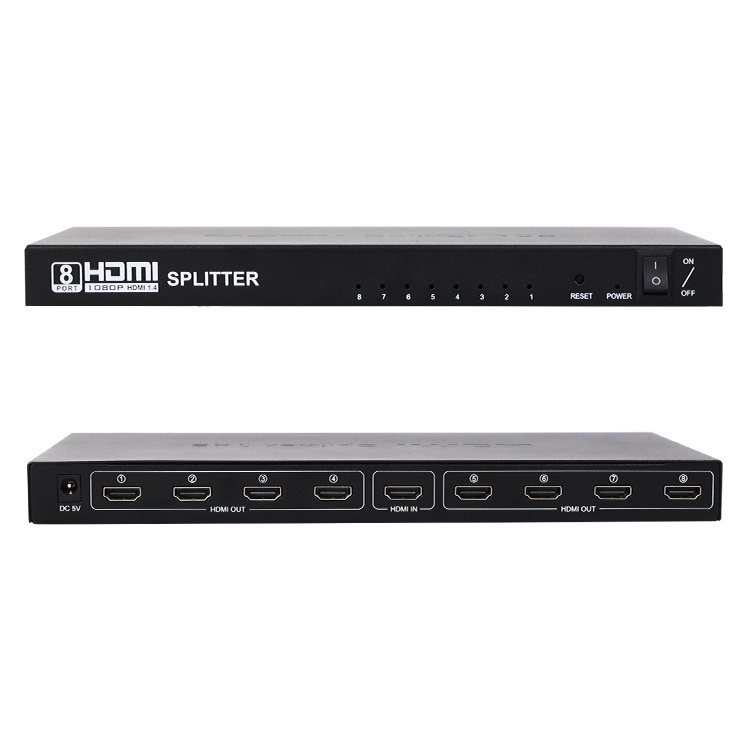 Brand New High Quality HDMI Splitter 1 in 8 out UltraHD Video Switcher 1x8  Shunt Smart EDID HDCP 4K 30hz Hdmi Splitter