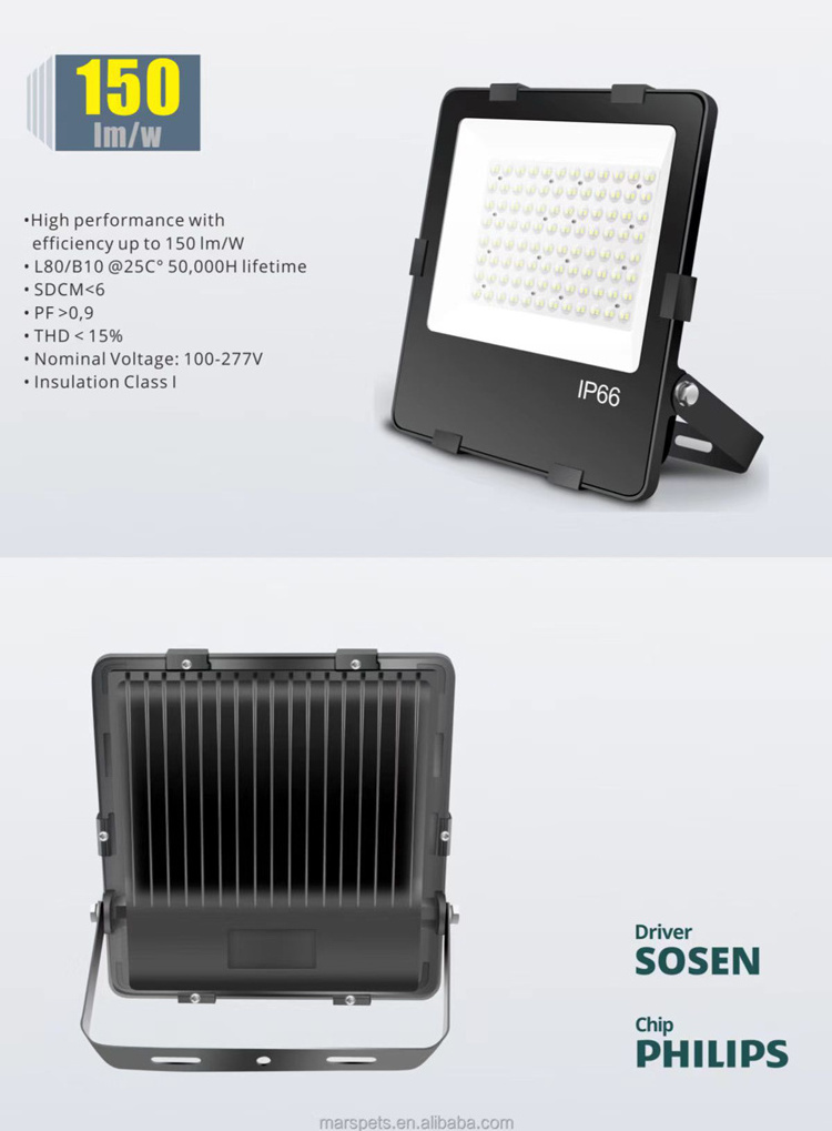 Outdoor Landscape Good Quality IP65 Waterproof 100 Watt 200W LED Flood Light Electric Floodlight