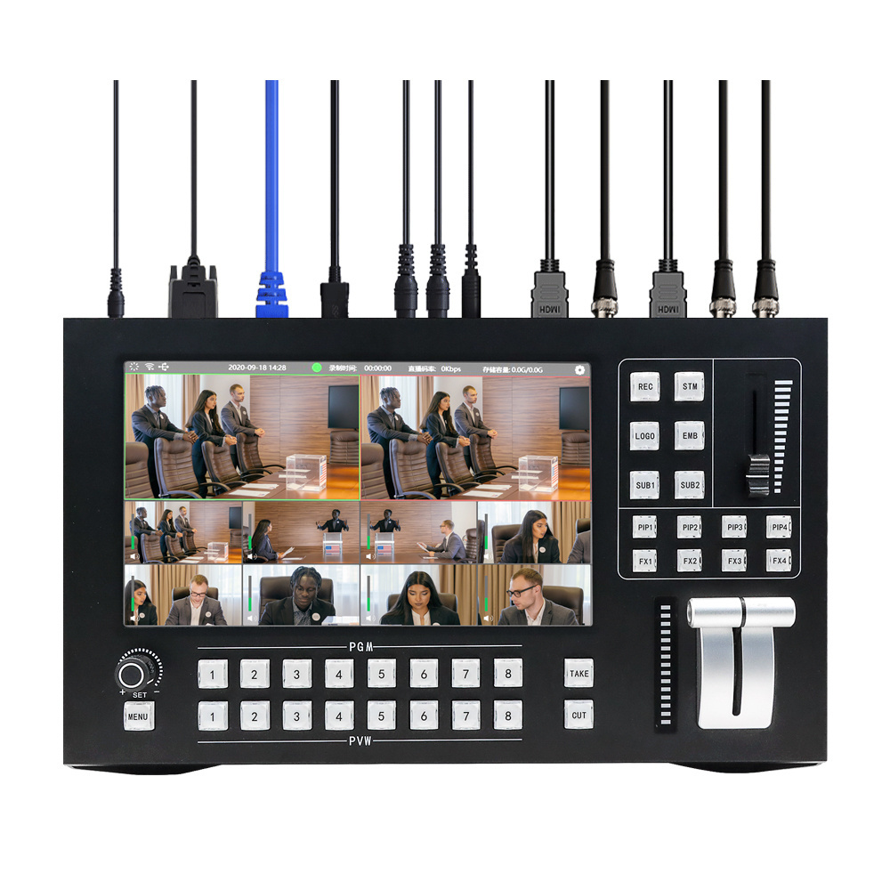 hdmi video switcher HD screen camera video mixer switcher 8 channels live streaming video control switcher