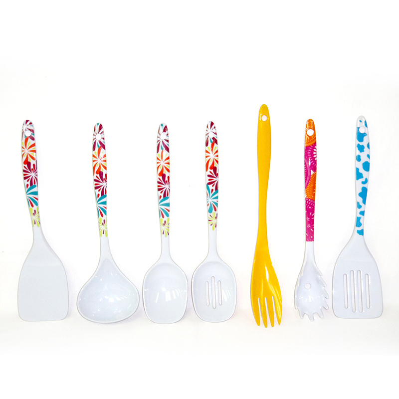 AW Wholesale Melamineware Kitchen Utensils Set Slotted Turner Spoon Ladle Spaghetti Claws Cooking Tool Sets