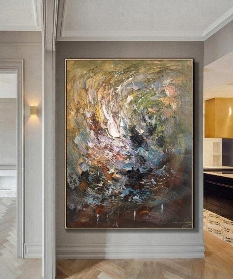 Modern simple wall art home decor painting handmade abstract landscape textured art oil painting on canvas