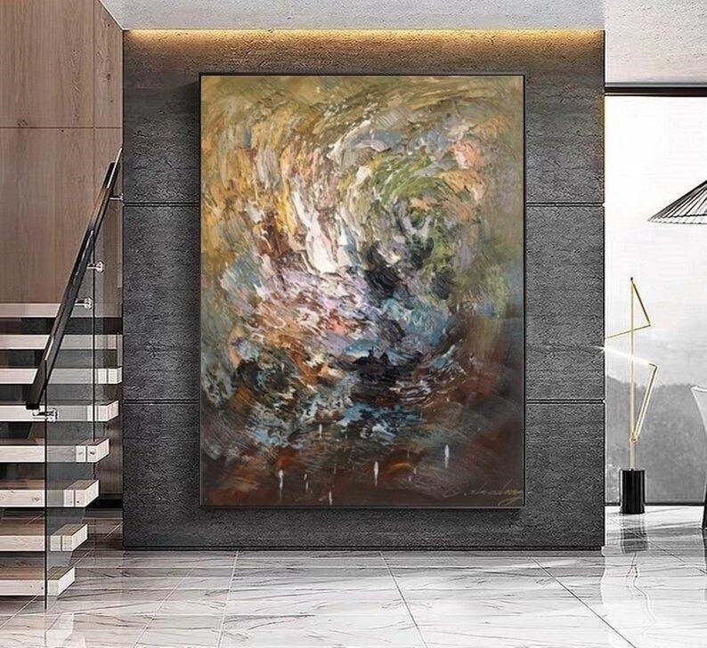 Modern simple wall art home decor painting handmade abstract landscape textured art oil painting on canvas