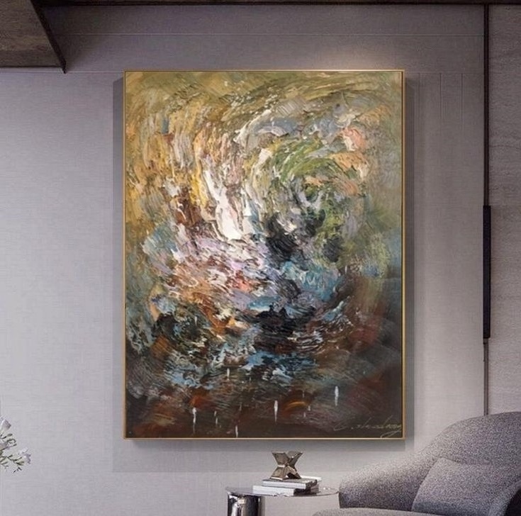 Modern simple wall art home decor painting handmade abstract landscape textured art oil painting on canvas