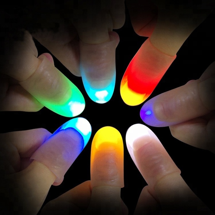 Magic Trick Props Funny Novelty Gag LED Light Flashing Fingers Kids Amazing Fantastic Glow Toys