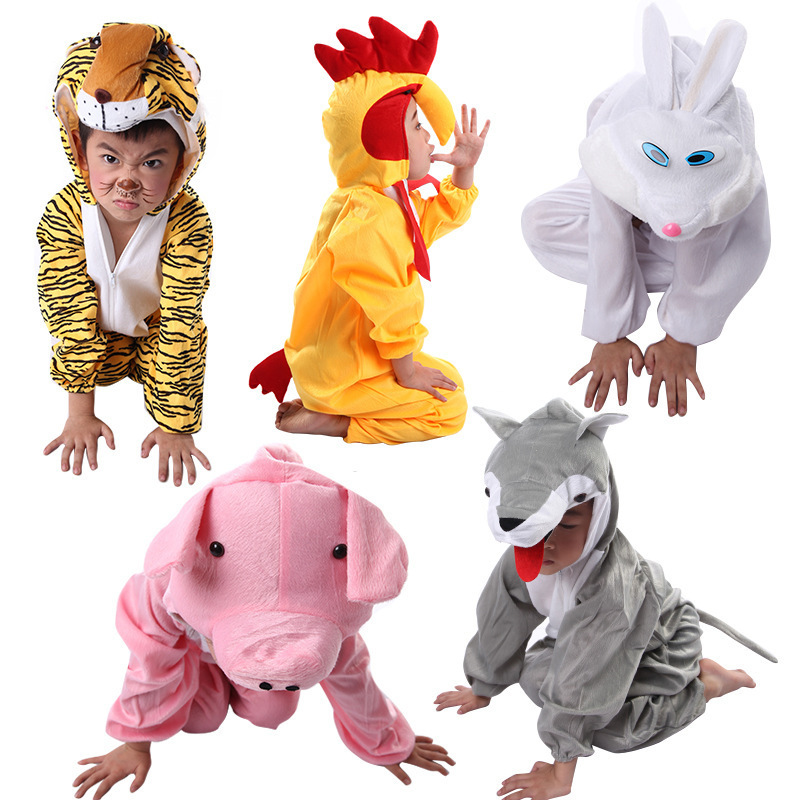 Party Tiger Lion Monkey Mascot Fancy Costume Fox Elephant Cosplay Panda Dinosaur Carnival Rabbit Kids Animal Costume