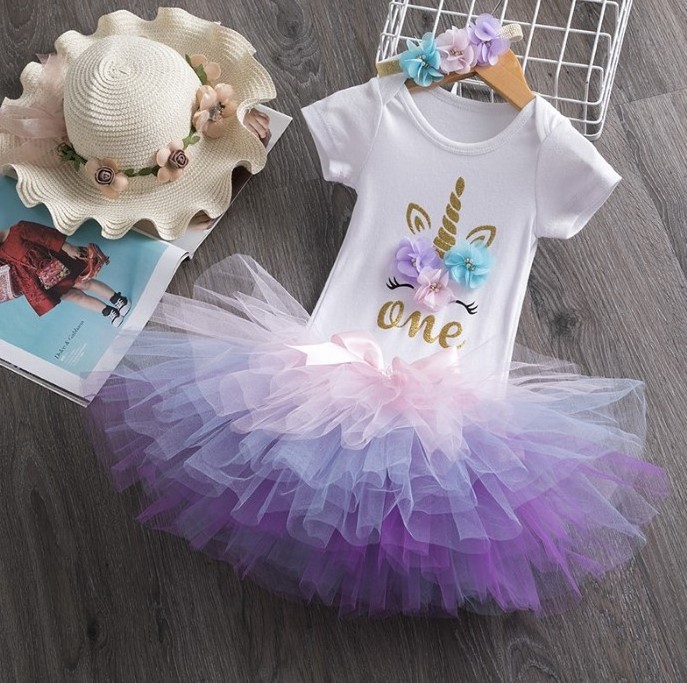 high-quality 1 year Girl Baby Birthday Dress Girls Tutu Dress Kids Toddler Clothes Baby Baptism 1st First Birthday Outfits