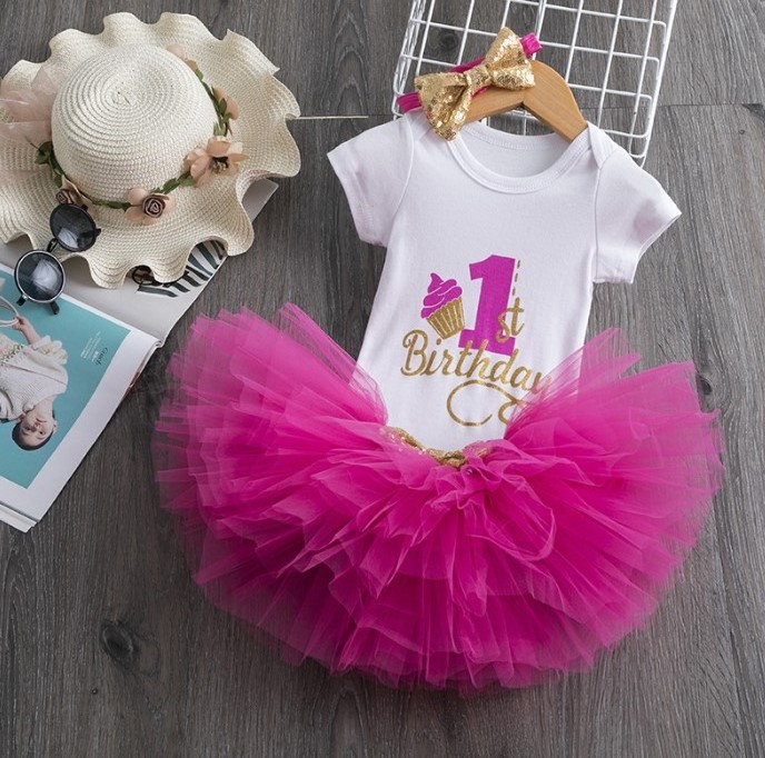 high-quality 1 year Girl Baby Birthday Dress Girls Tutu Dress Kids Toddler Clothes Baby Baptism 1st First Birthday Outfits