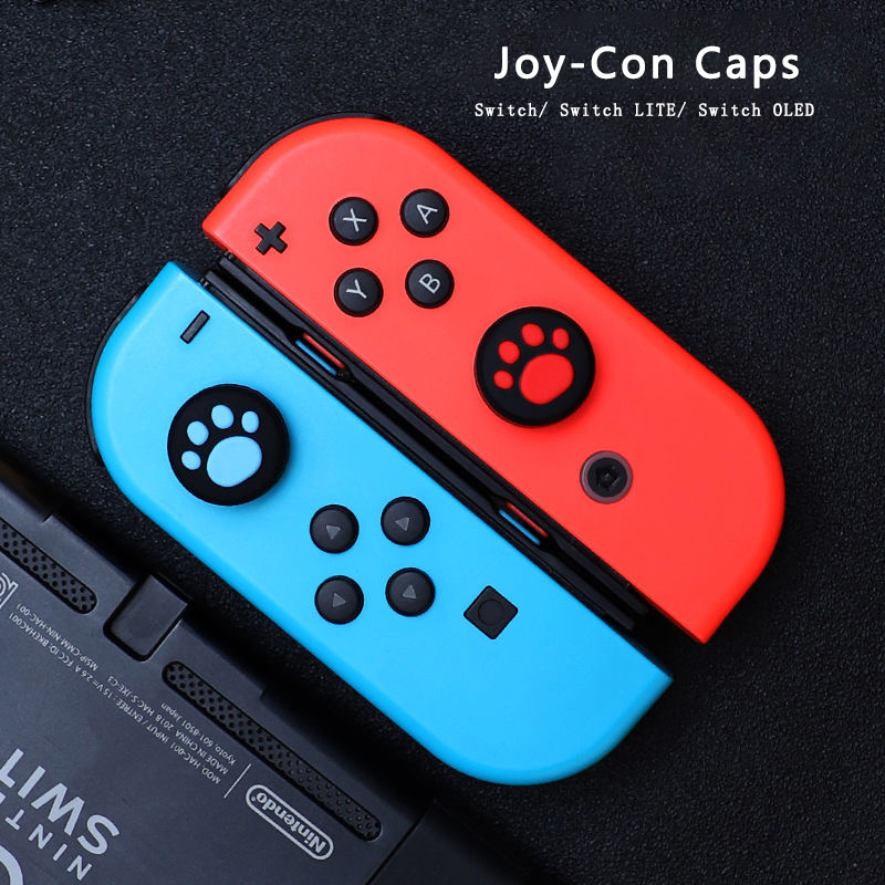 Cute Cat Claw Feet Silicone Analog Thumb Grips Caps for Nintendo Switch Joycon Joystick Protective Cap