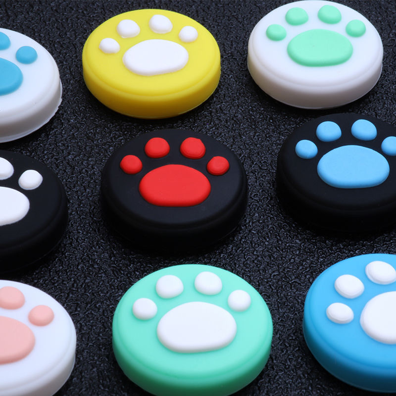 Cute Cat Claw Feet Silicone Analog Thumb Grips Caps for Nintendo Switch Joycon Joystick Protective Cap