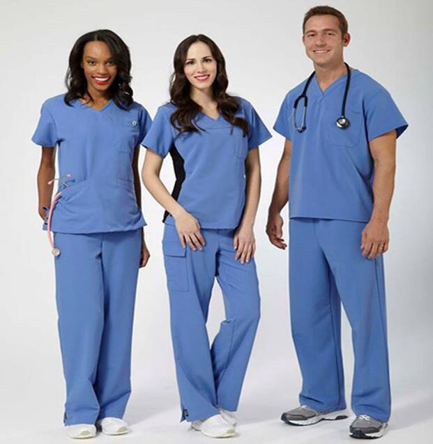 Uniform Dress Smock Medical Surgical White 100 Cotton Doctor Nurse Cotton Thicker Hospital Staff Unisex