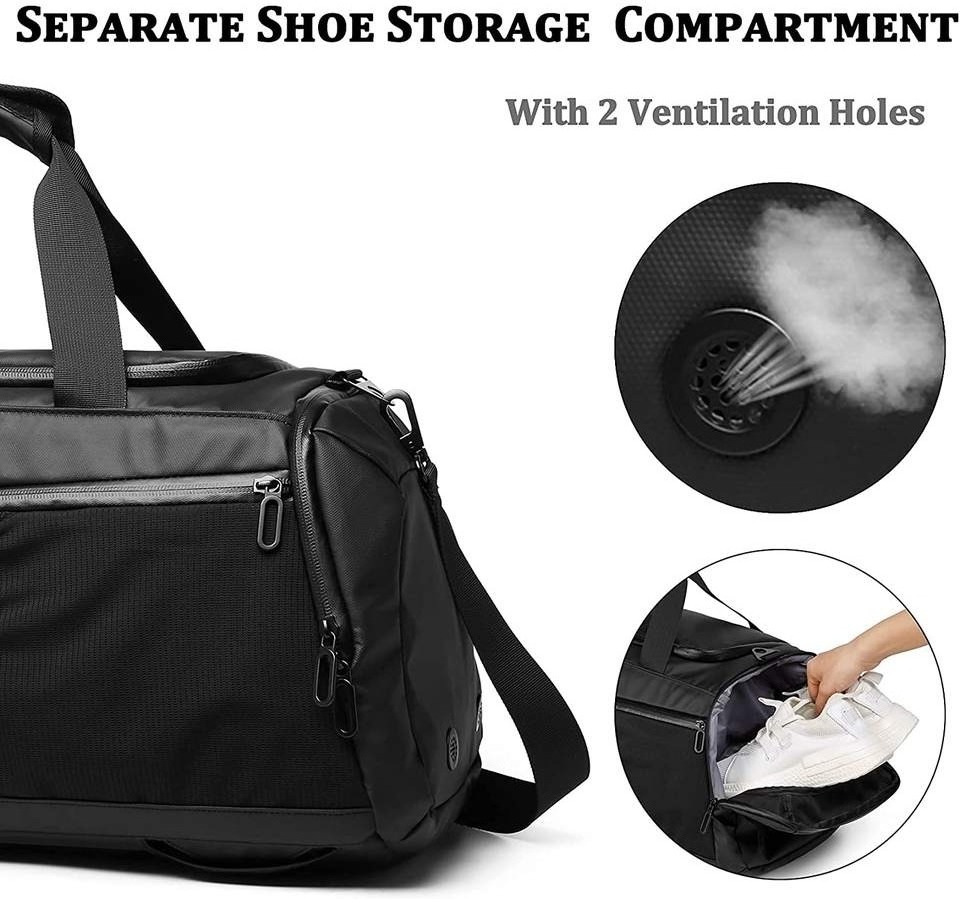 Waterproof Gym Bag Sports Duffel Bags Travel Weekender Bag with Shoes Compartment