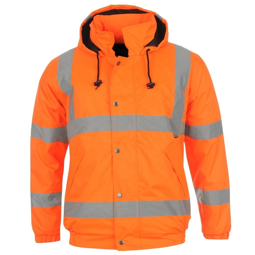 wholesale Winter Construction Workwear Reflective Safety orange Jacket