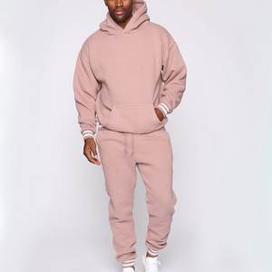 Unisex sweat suit 2 piece set women jogging suits wholesale winter fleece sports two piece pants set pink tracksuits for men