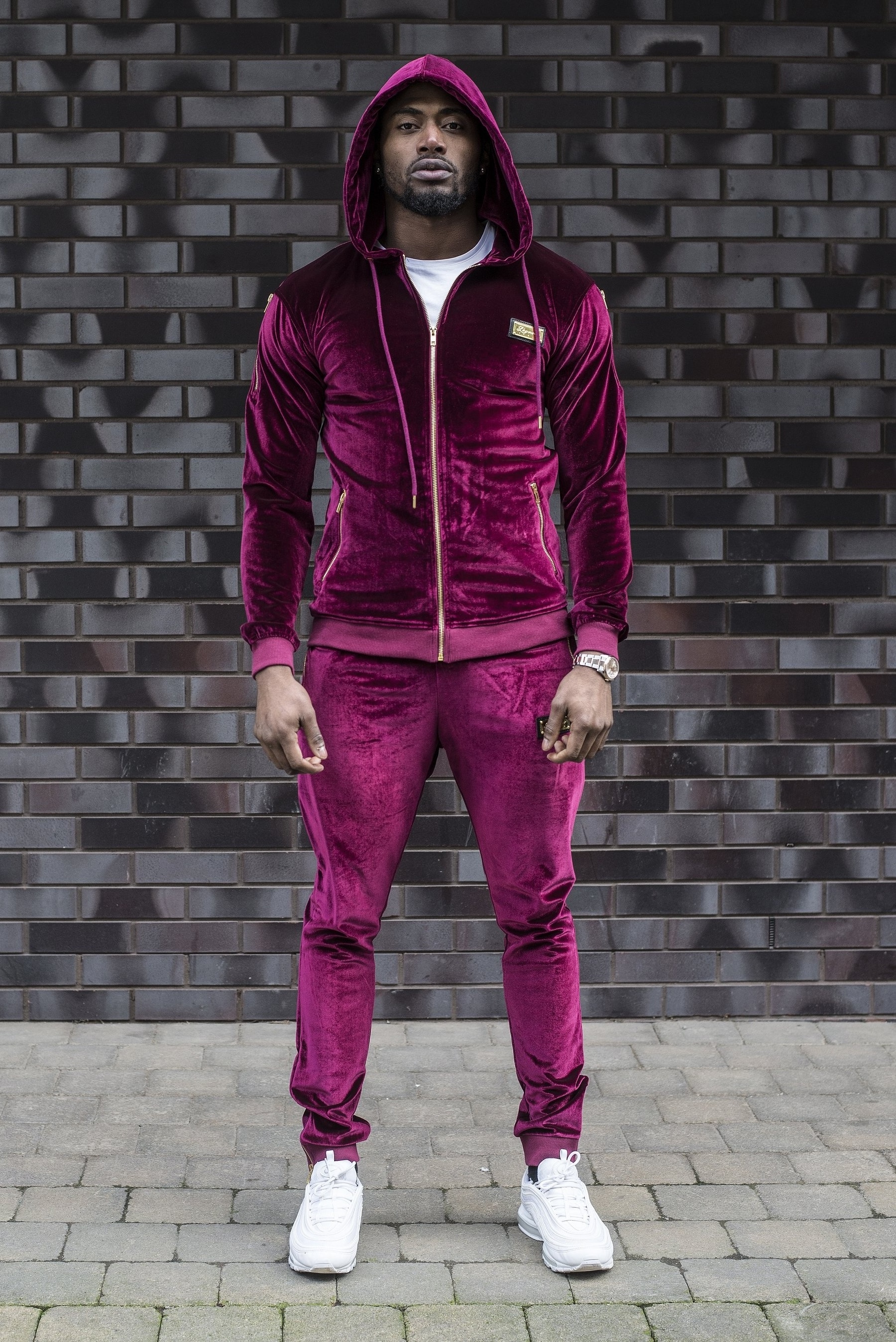 Custom Men High Quality Velvet Velour Tracksuits